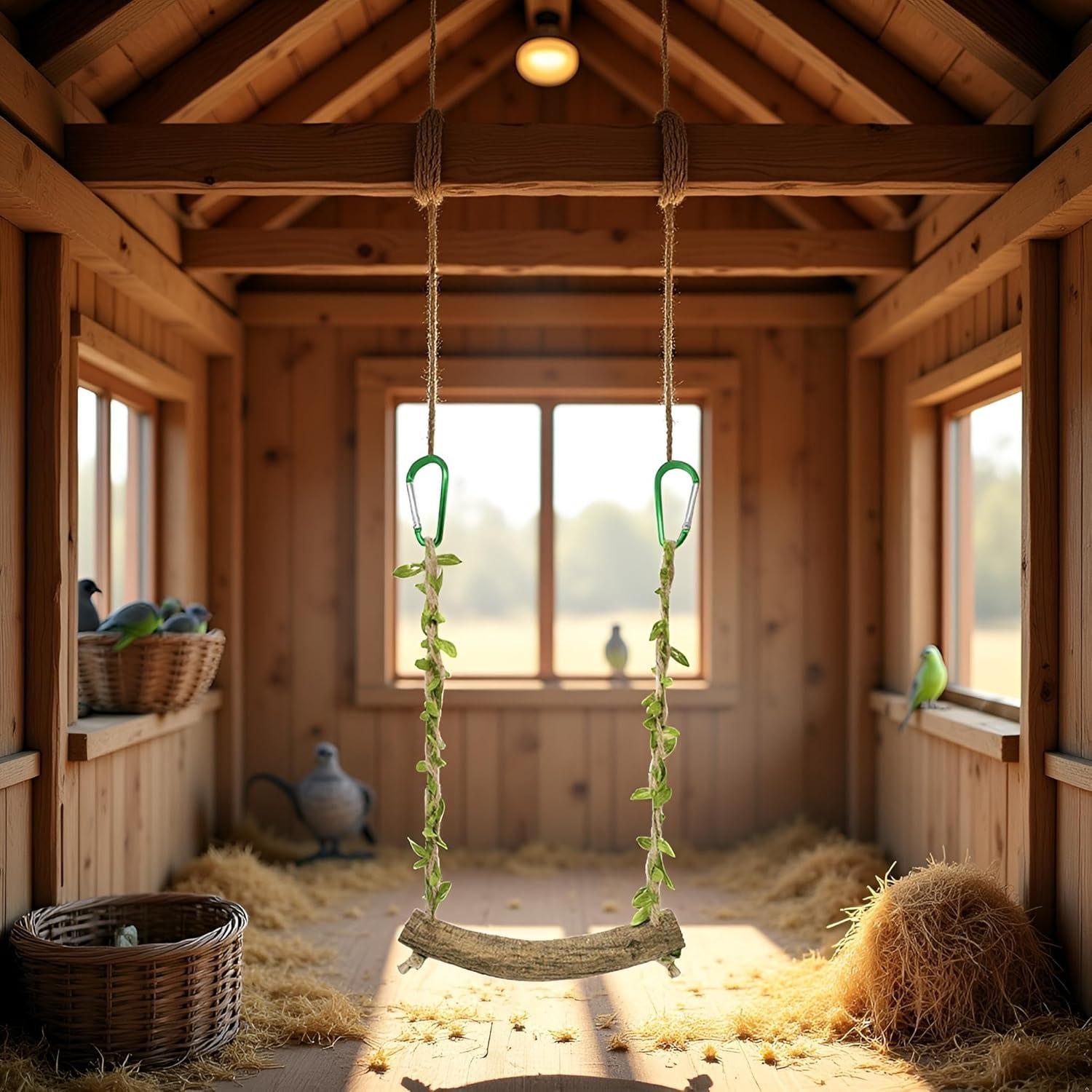 Columpio para Aves PurYupearl - Percha Entrenamiento Loros 2.5cm