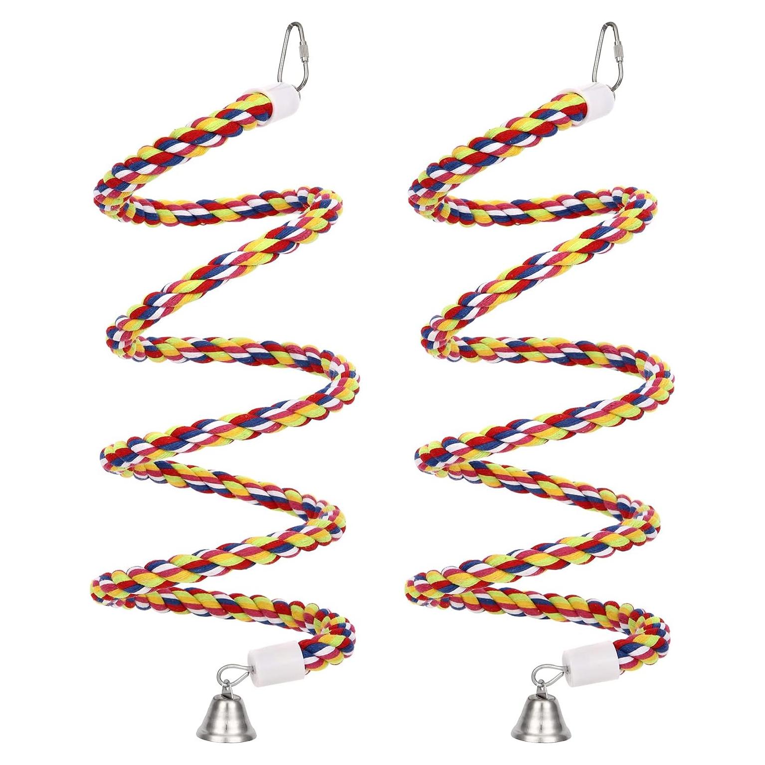 2 Perchas de Cuerda para Aves OSWINMART 160 cm Algodón Natural