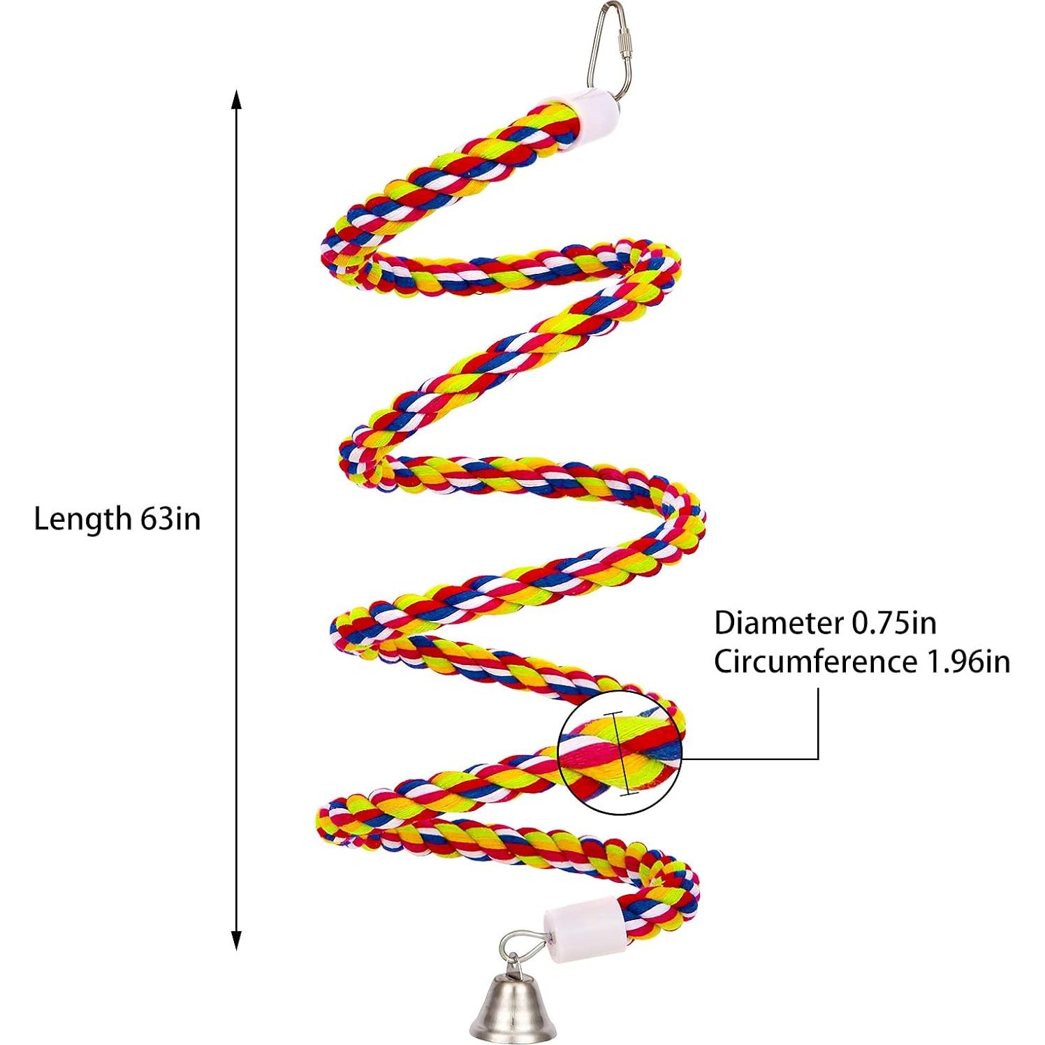 2 Perchas de Cuerda para Aves OSWINMART 160 cm Algodón Natural