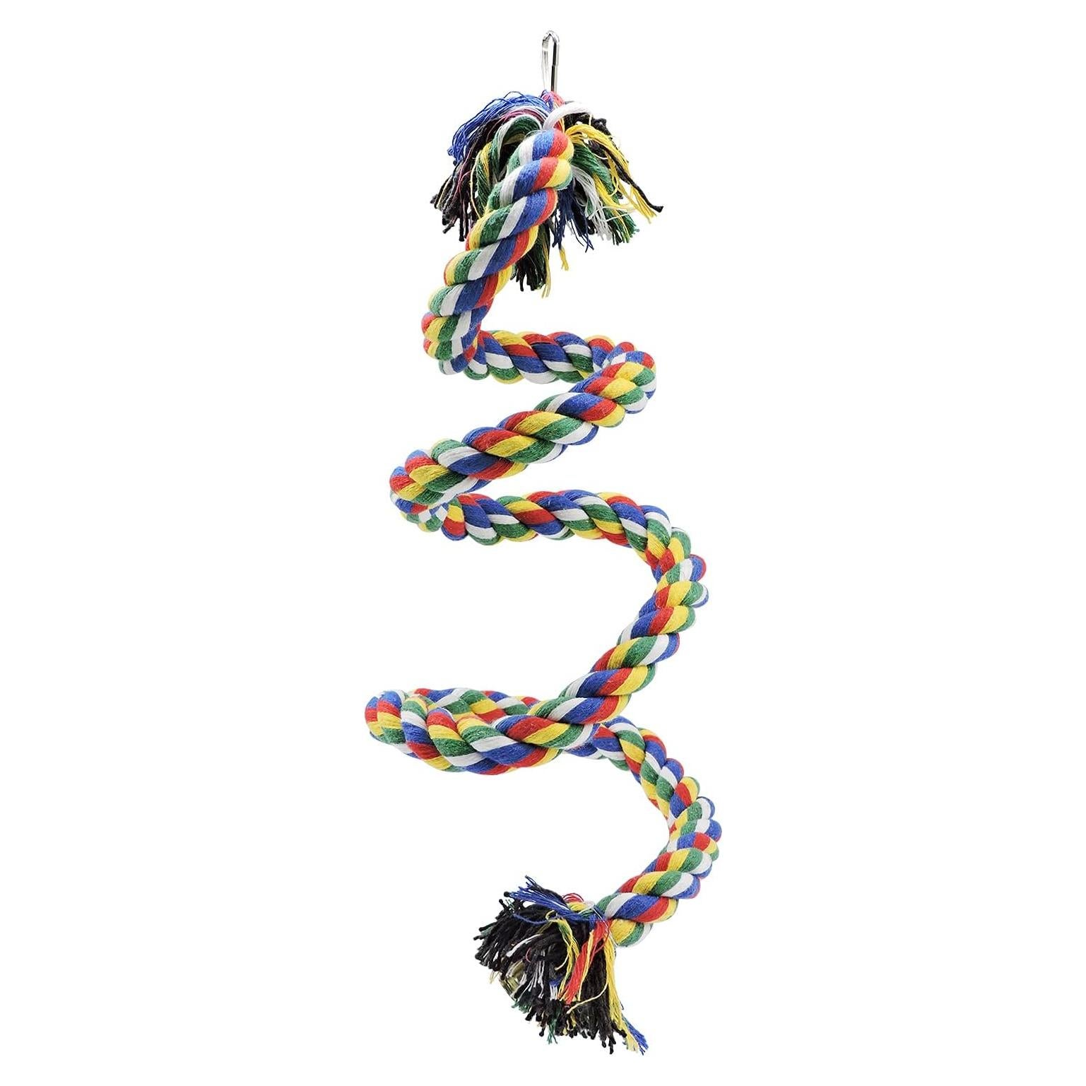 Percha para Aves WishLotus 100cm Cuerda Colorida con Campana