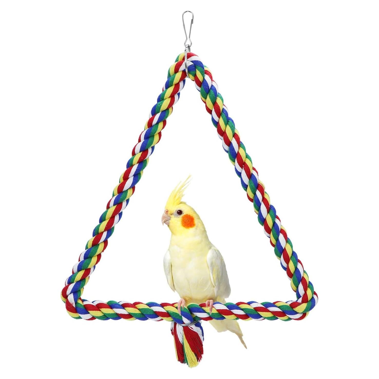 Columpio Triangular para Aves Wontee - Juguete Masticable M
