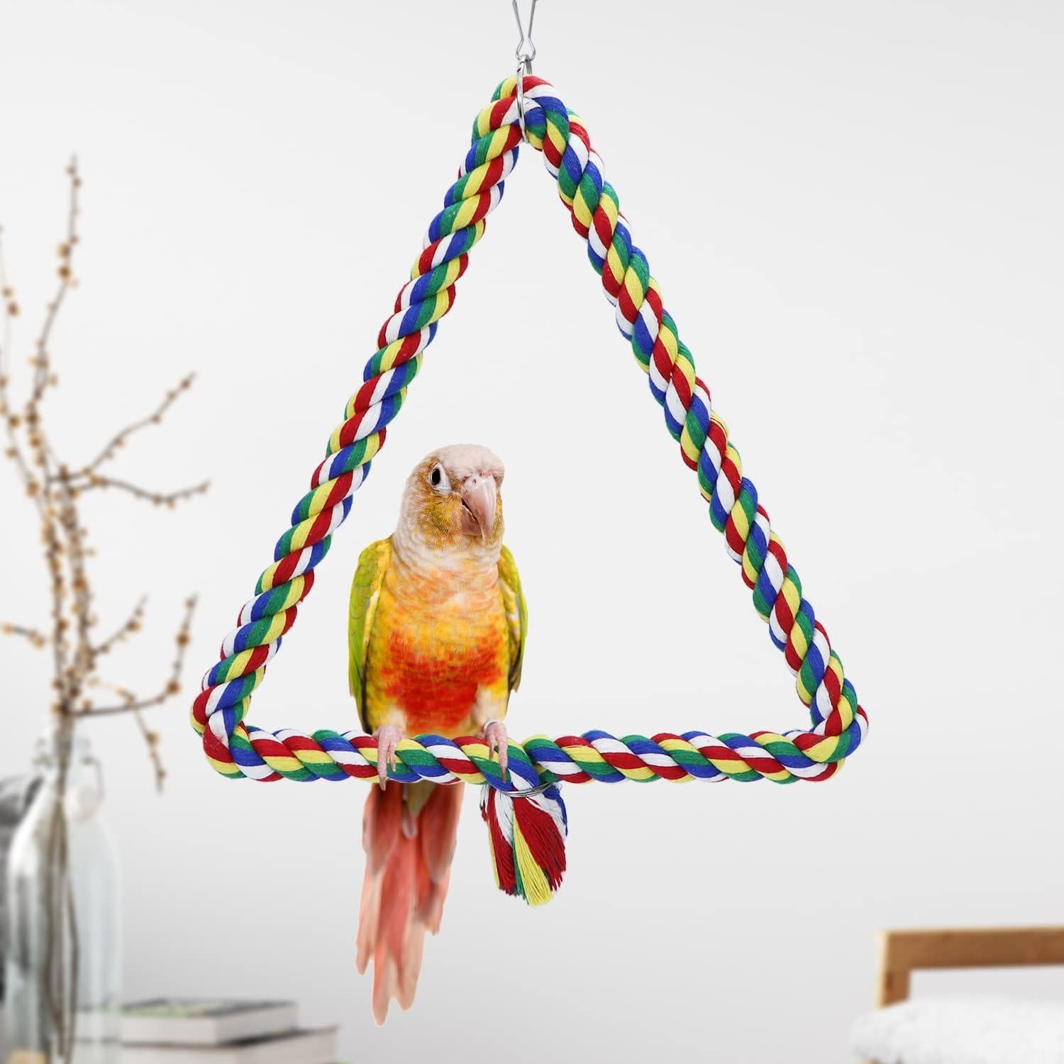 Columpio Triangular para Aves Wontee - Juguete Masticable M