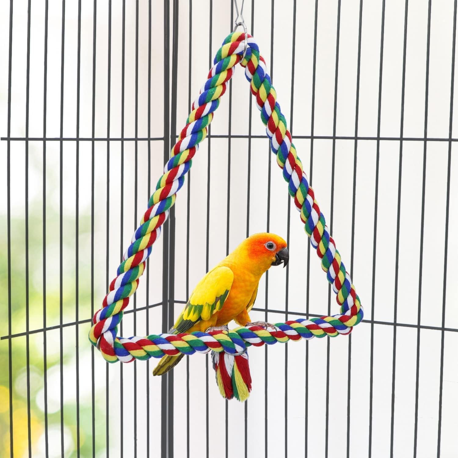 Columpio Triangular para Aves Wontee - Juguete Masticable M