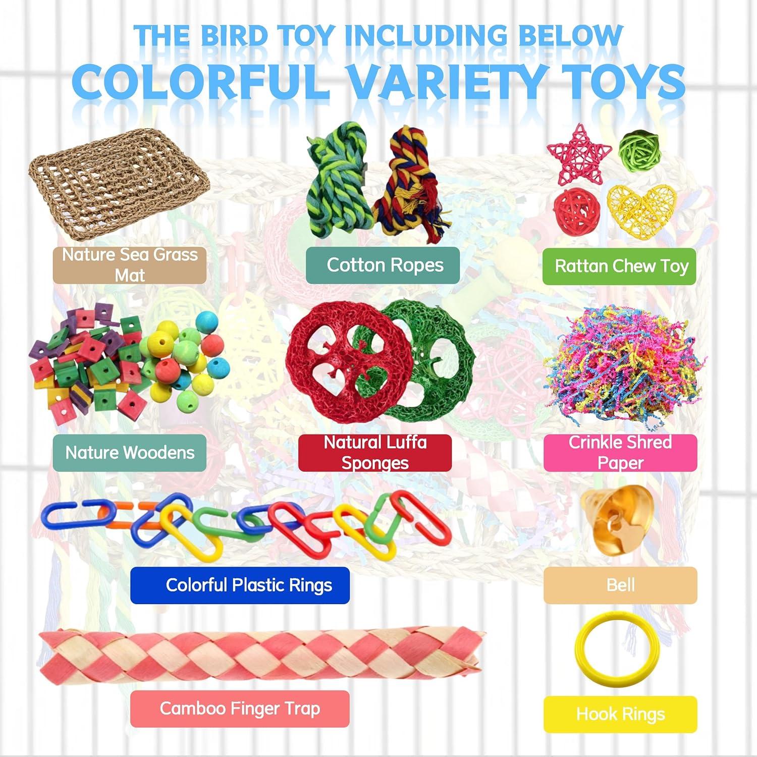 Juguete Grande para Aves COHYVER - Forrajeo y Columpio 30x20cm