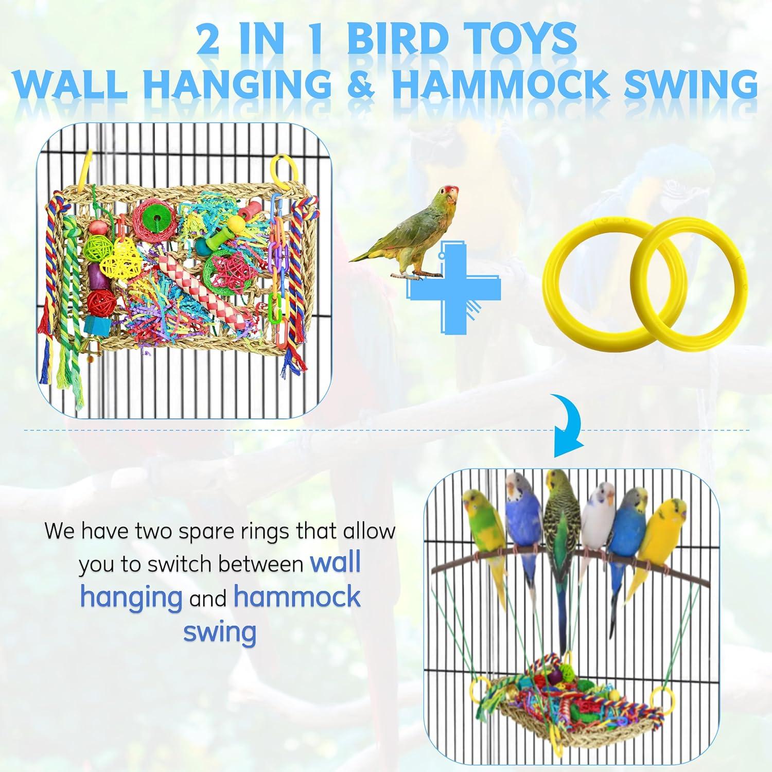 Juguete Grande para Aves COHYVER - Forrajeo y Columpio 30x20cm