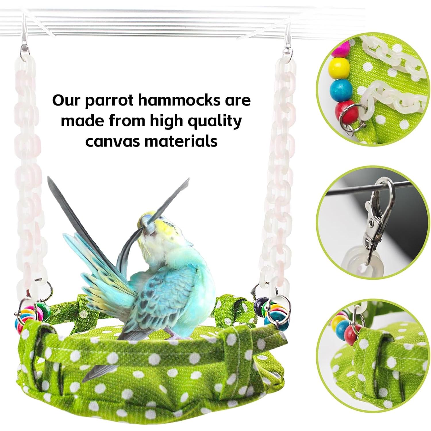 Hamaca Colgante para Aves MUYG 20.5x17 cm con Juguete