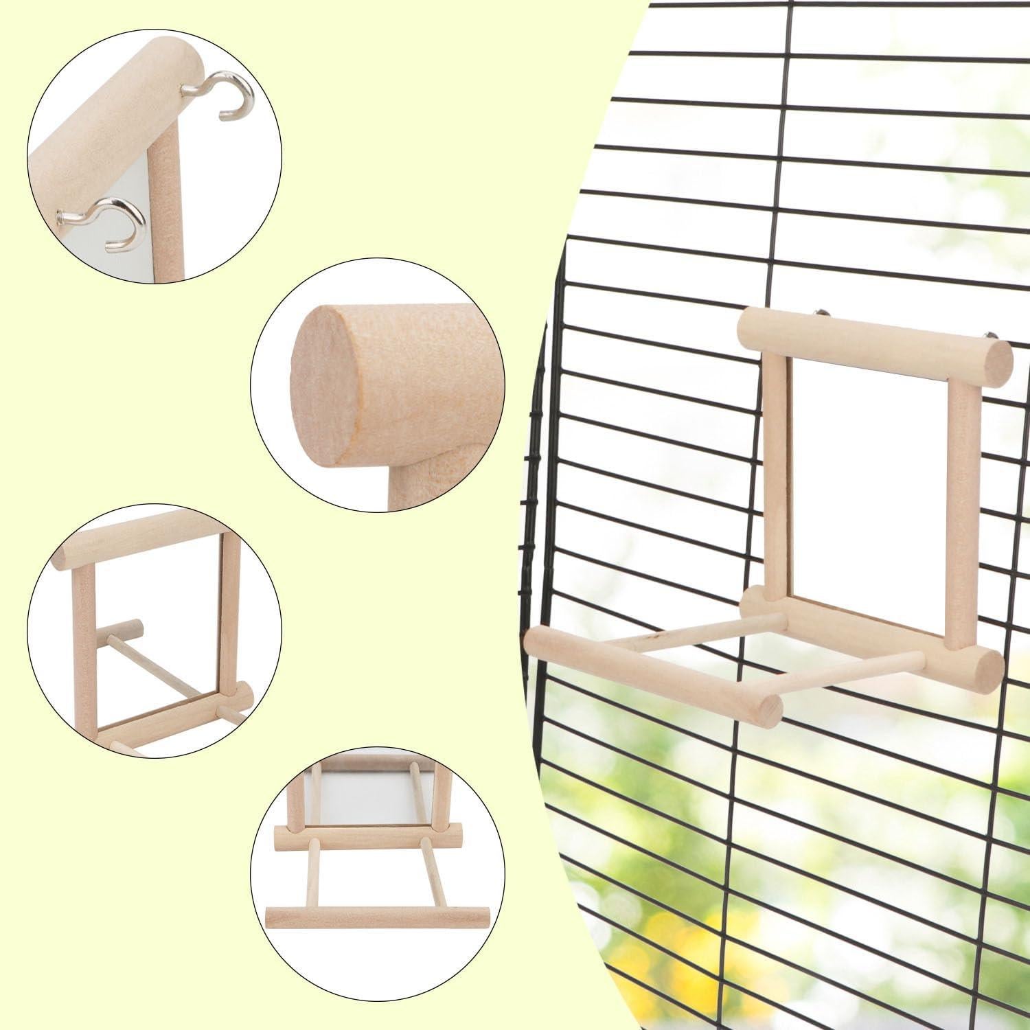 Juguete Espejo para Loro Hypeety con Columpio y Percha