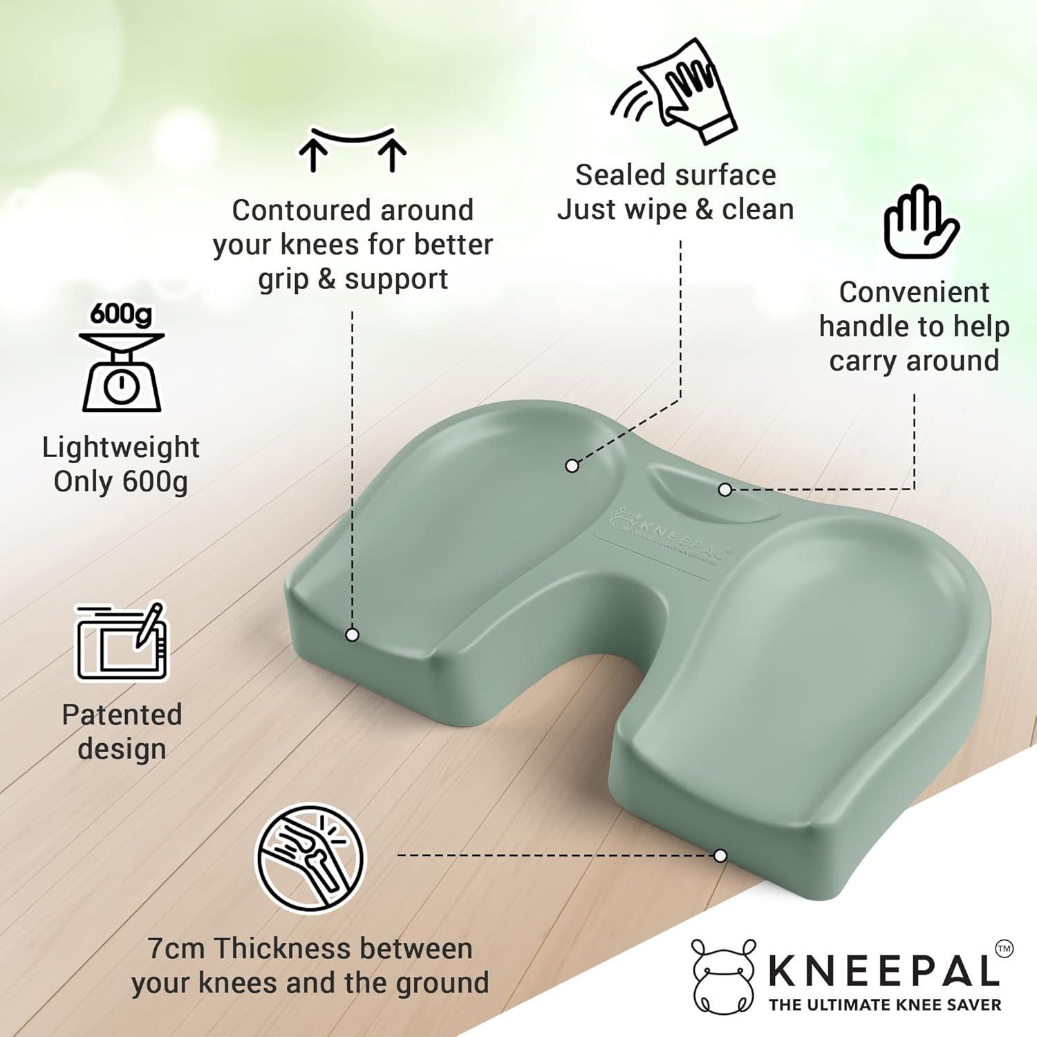 Almohadilla de Rodillas KneePal Verde para Jardinería y Baño