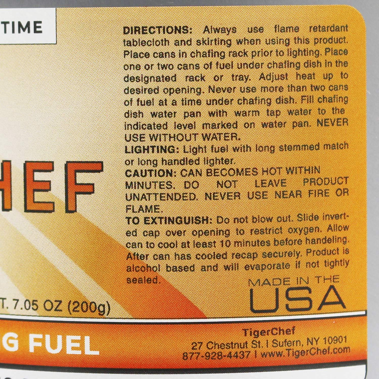 Combustible de Gel de Metanol Tiger Chef 7 oz - 72 Latas