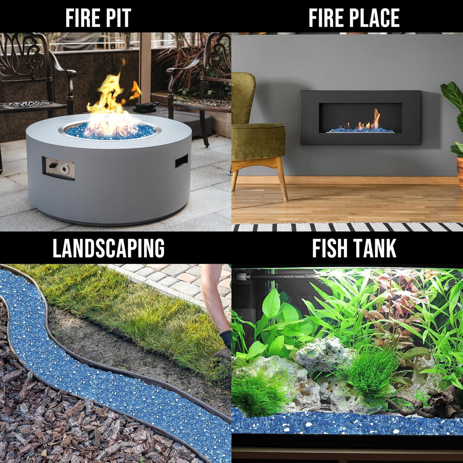 Vidrio para Fuego Skyflame 4.54 kg Azul Pacífico 1.27 cm