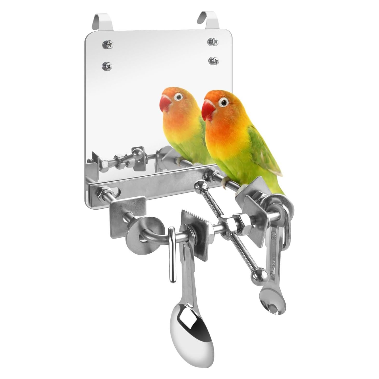 Juguete para Aves Bissap Espejo Acero Inoxidable 15x15cm