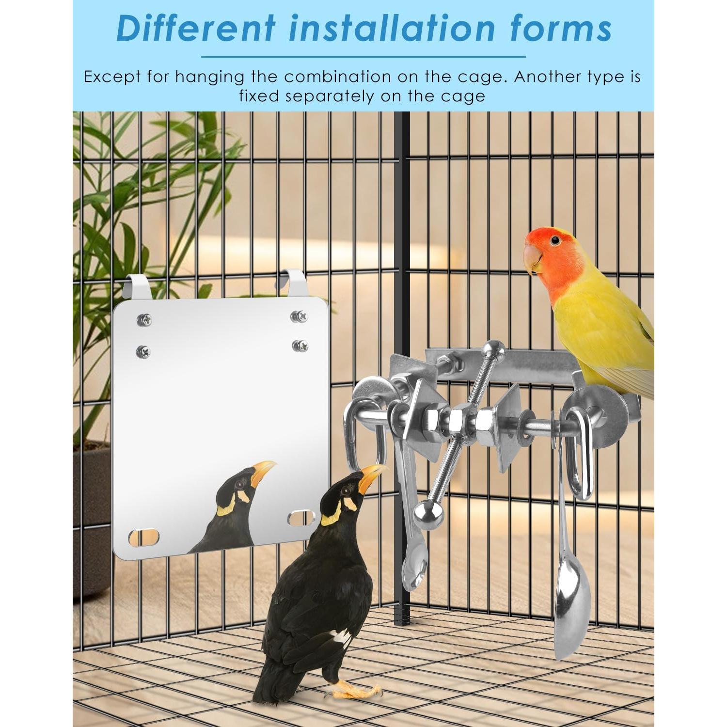 Juguete para Aves Bissap Espejo Acero Inoxidable 15x15cm