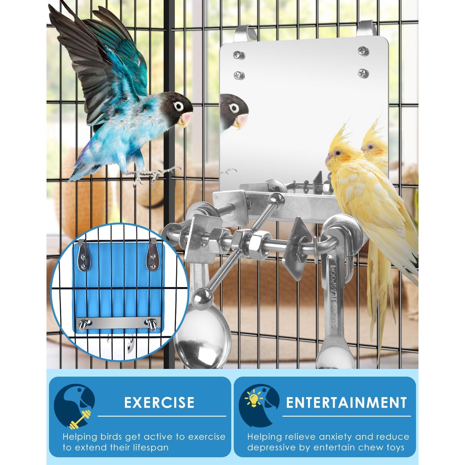 Juguete para Aves Bissap Espejo Acero Inoxidable 15x15cm