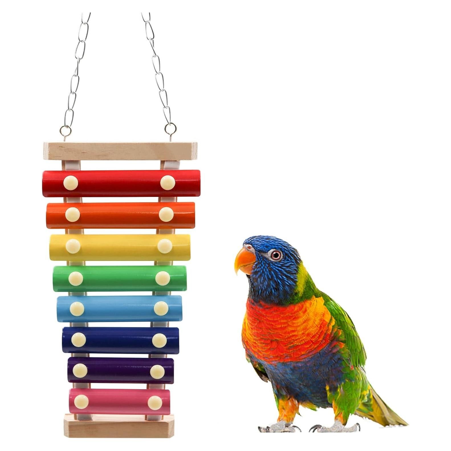 Juguete de Xilófono Colgante Dnoifne para Aves - 48.5 cm