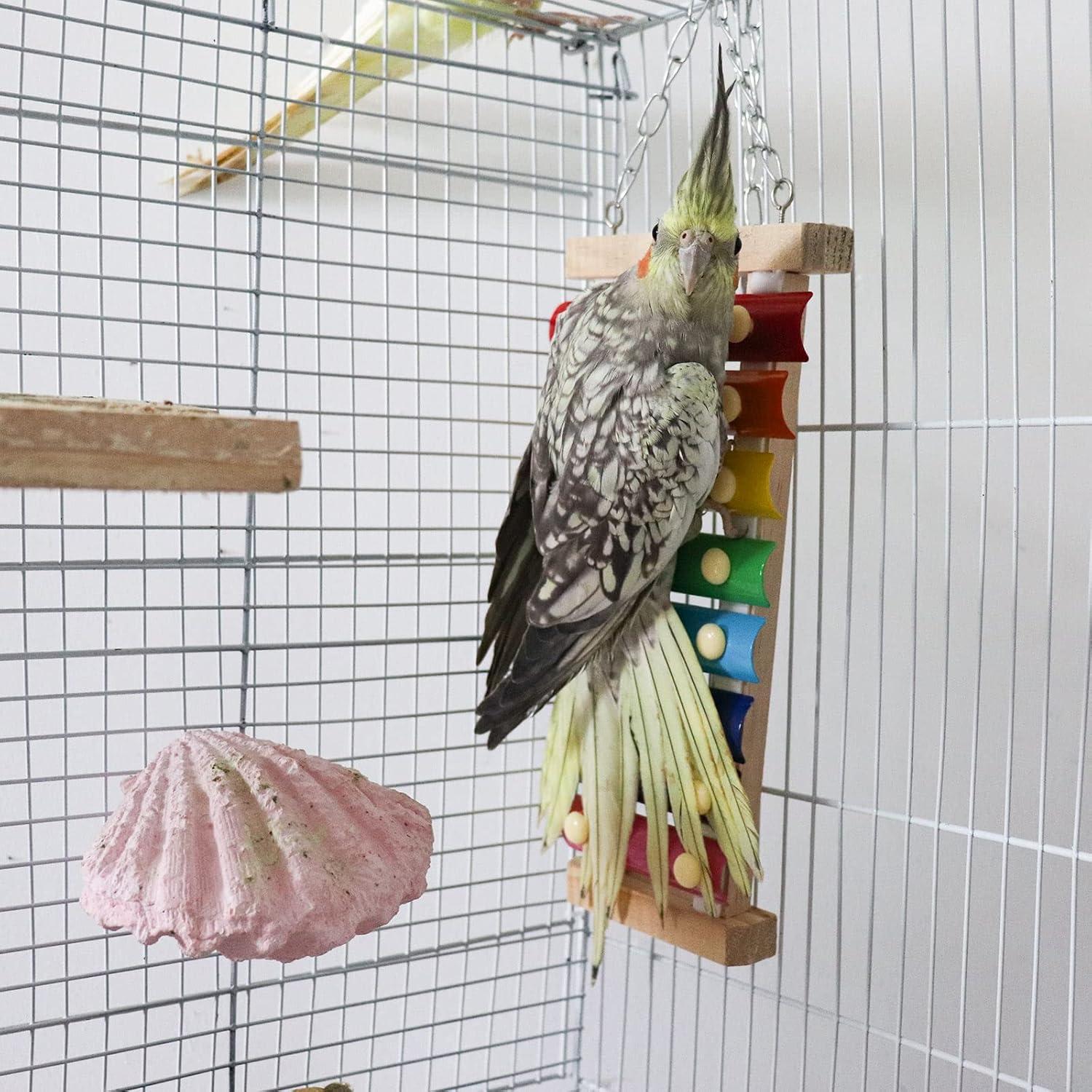 Juguete de Xilófono Colgante Dnoifne para Aves - 48.5 cm