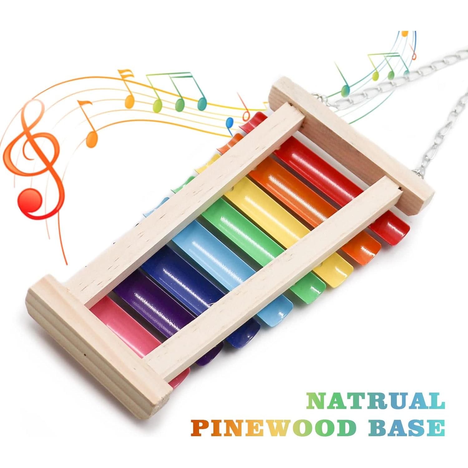 Juguete de Xilófono Colgante Dnoifne para Aves - 48.5 cm