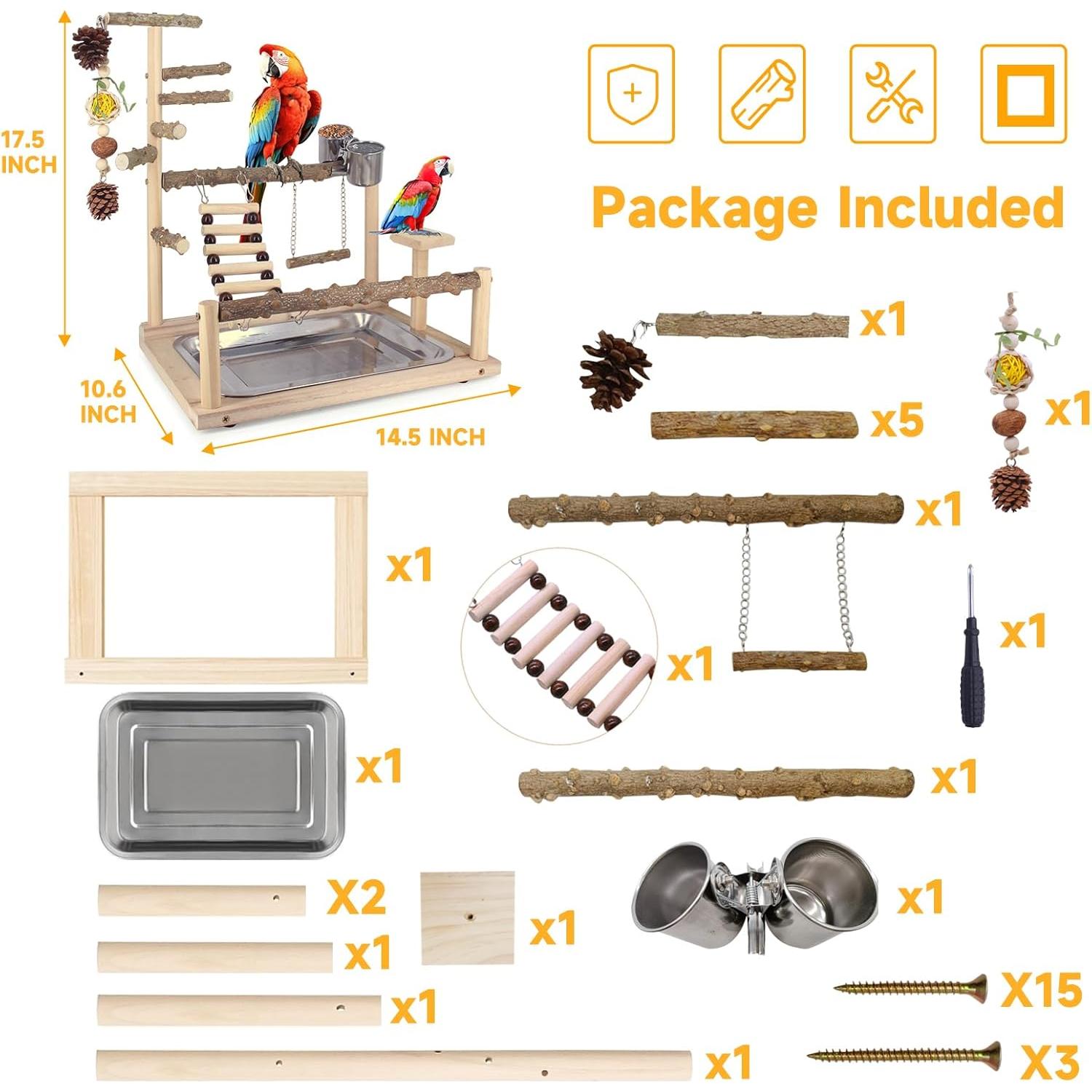 Parque de Aves Autokcan BP001 con Juguetes y Perchas