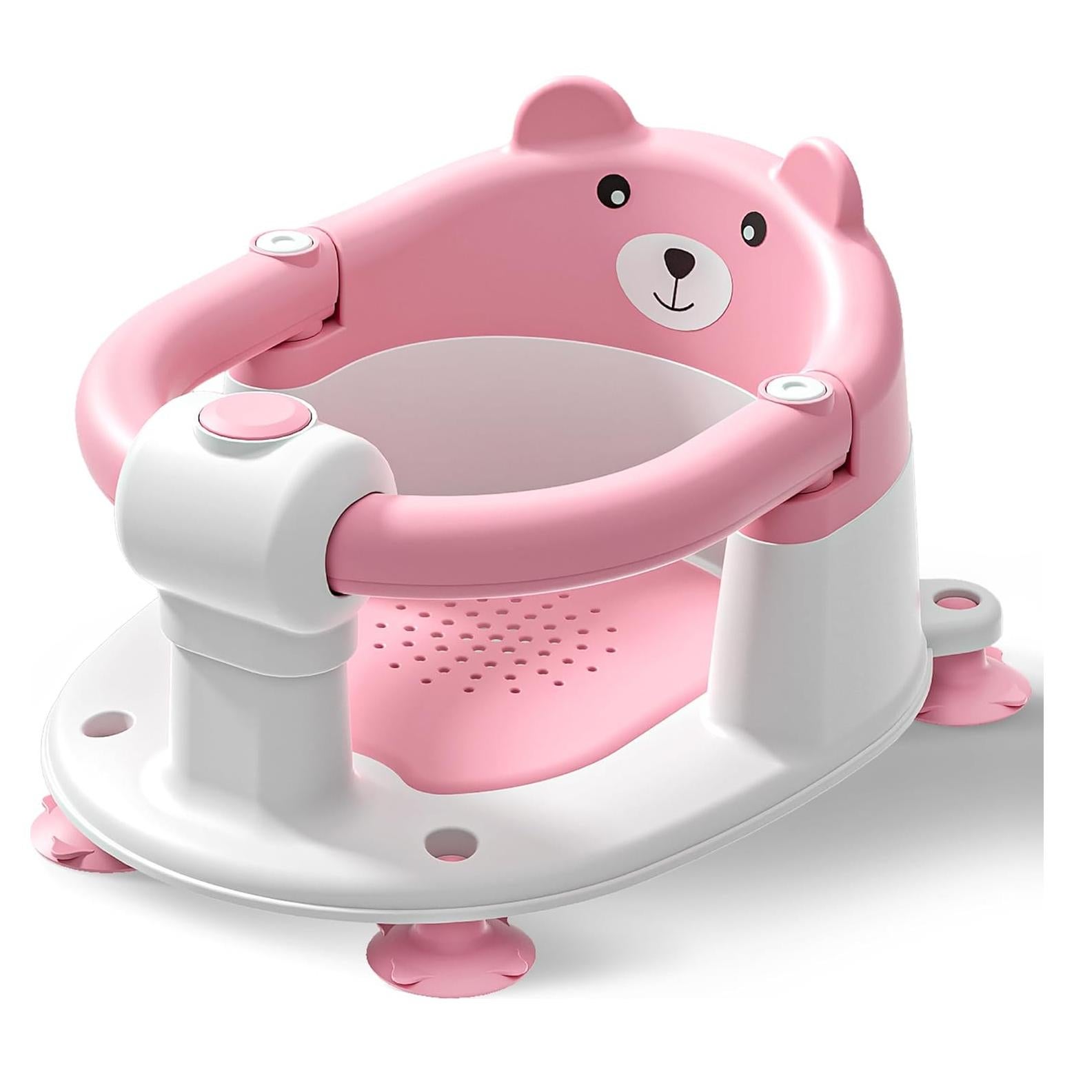 Asiento de Baño Antideslizante Tavlshero Rosa para Bebés 6-36 Meses
