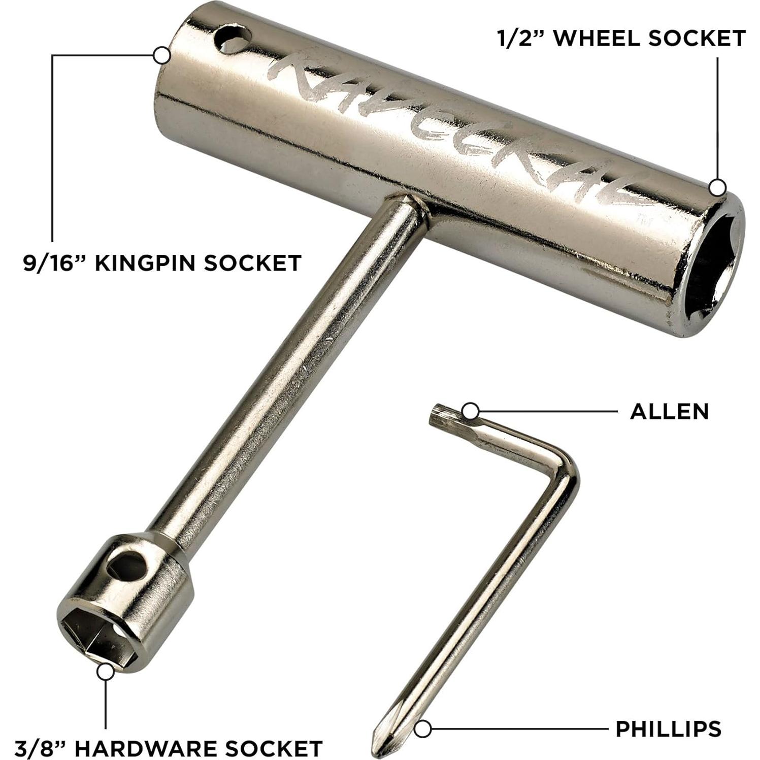 Herramienta de Skate Compacta RADECKAL Todo en Uno Plata