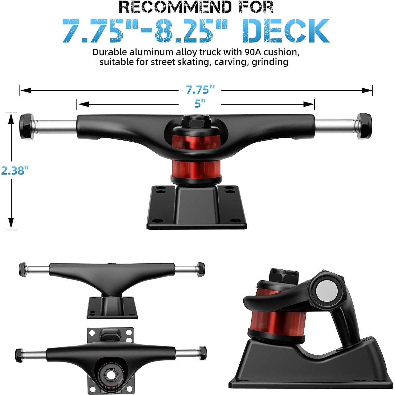 Juego de Ejes y Ruedas de Skateboard Jizmo 60mm ABEC-11