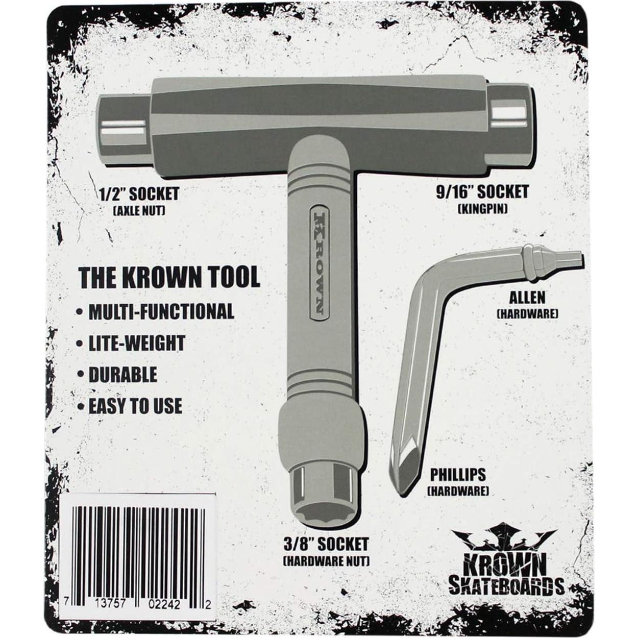 Herramienta T Krown Todo-en-Uno para Patineta Longboard Negro