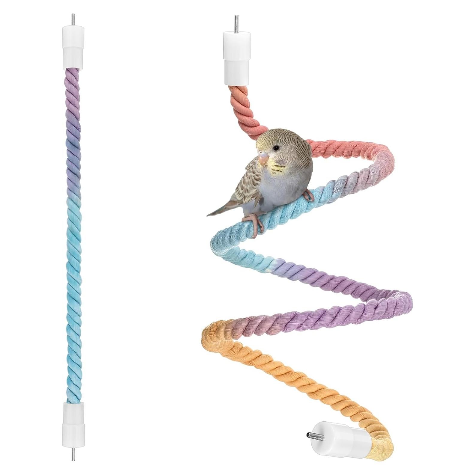 Perchas de Cuerda Colorida para Aves Skyygemm 41.5 y 120 cm