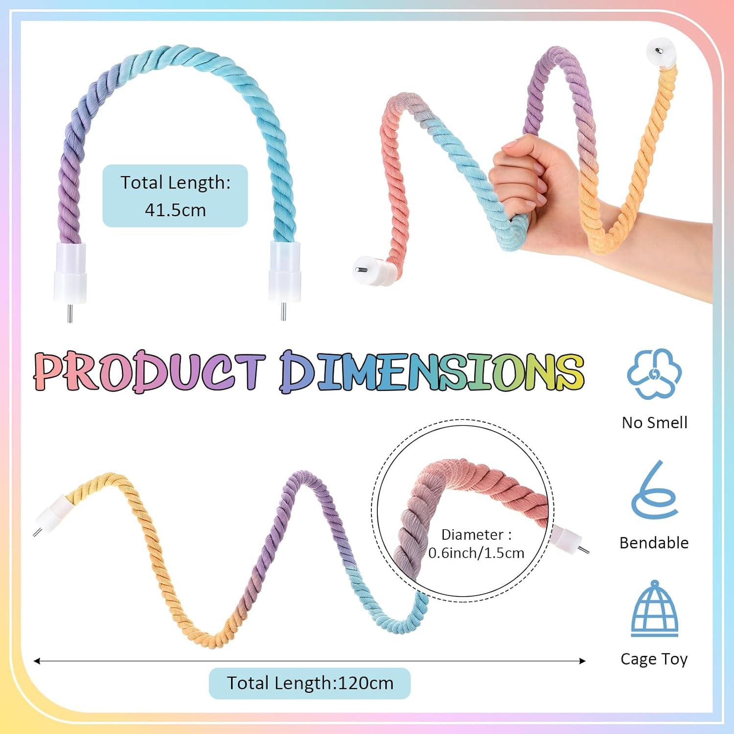 Perchas de Cuerda Colorida para Aves Skyygemm 41.5 y 120 cm