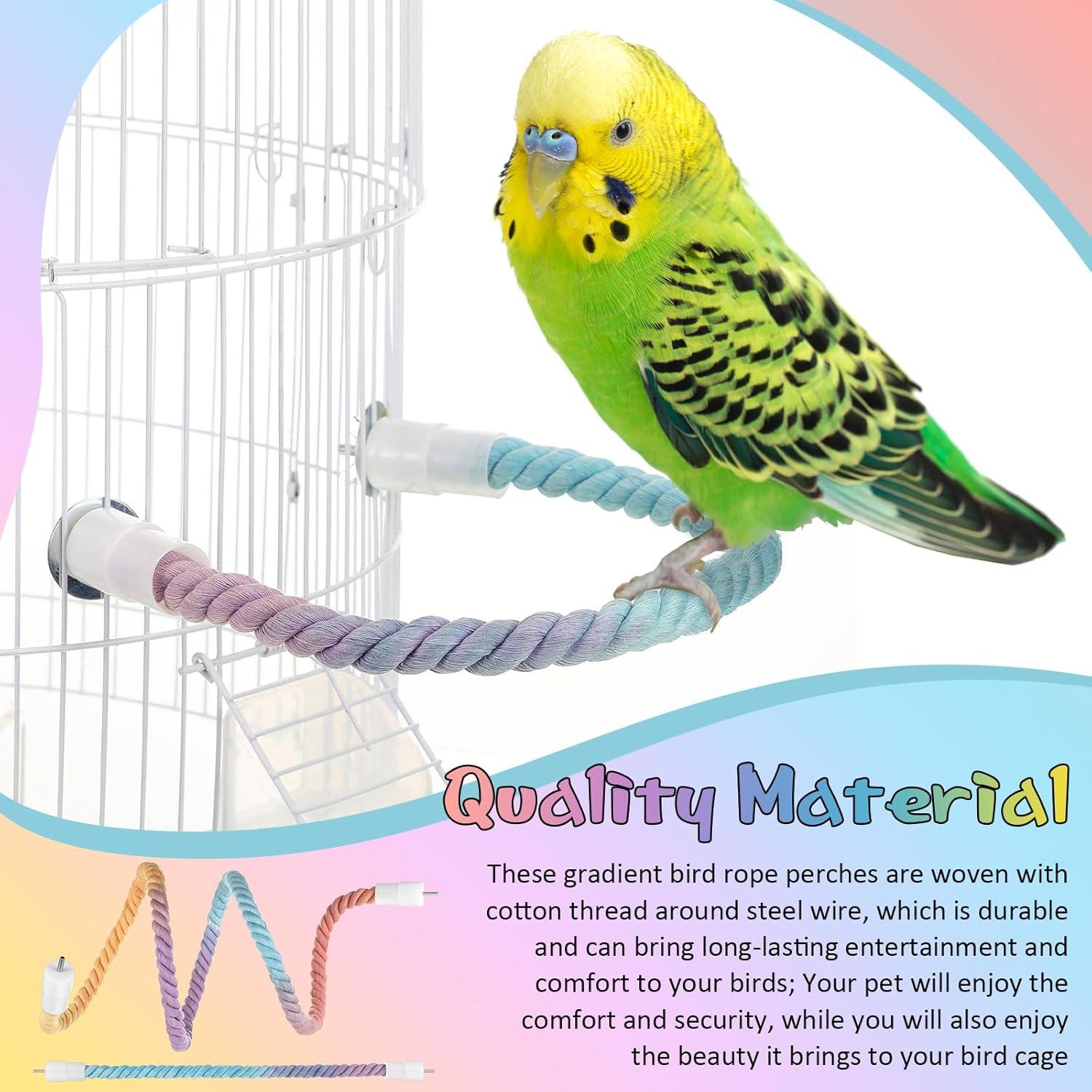 Perchas de Cuerda Colorida para Aves Skyygemm 41.5 y 120 cm