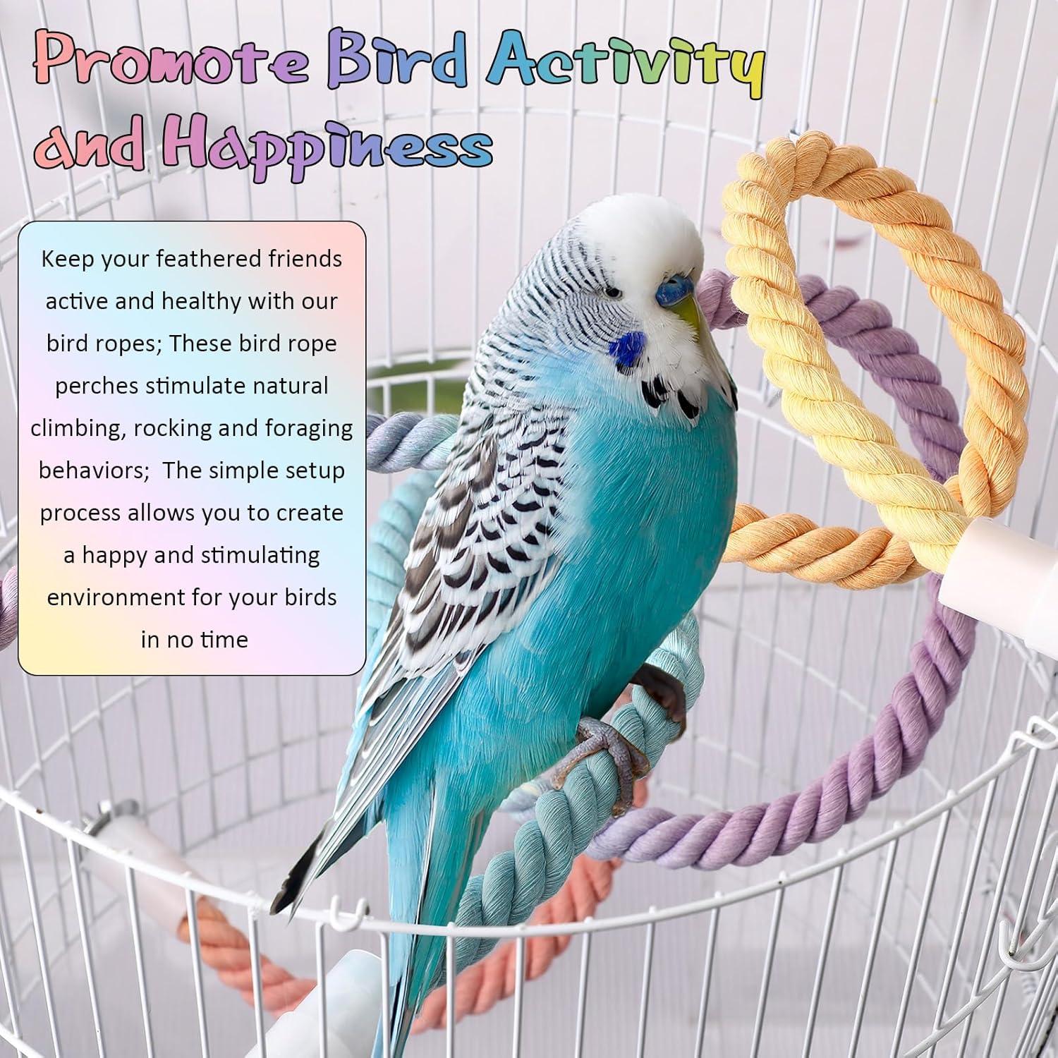 Perchas de Cuerda Colorida para Aves Skyygemm 41.5 y 120 cm