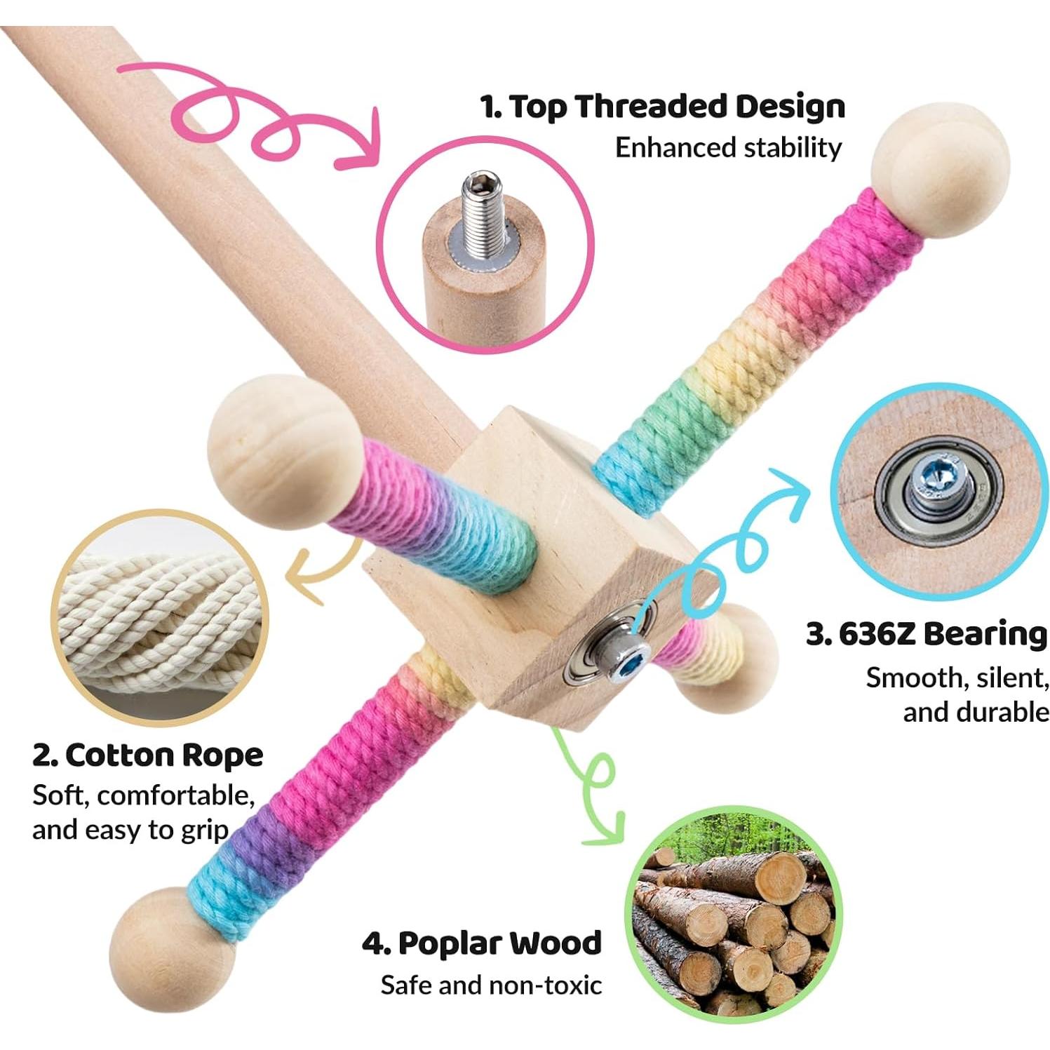 Percha giratoria para aves JONSANTY 23 cm madera natural