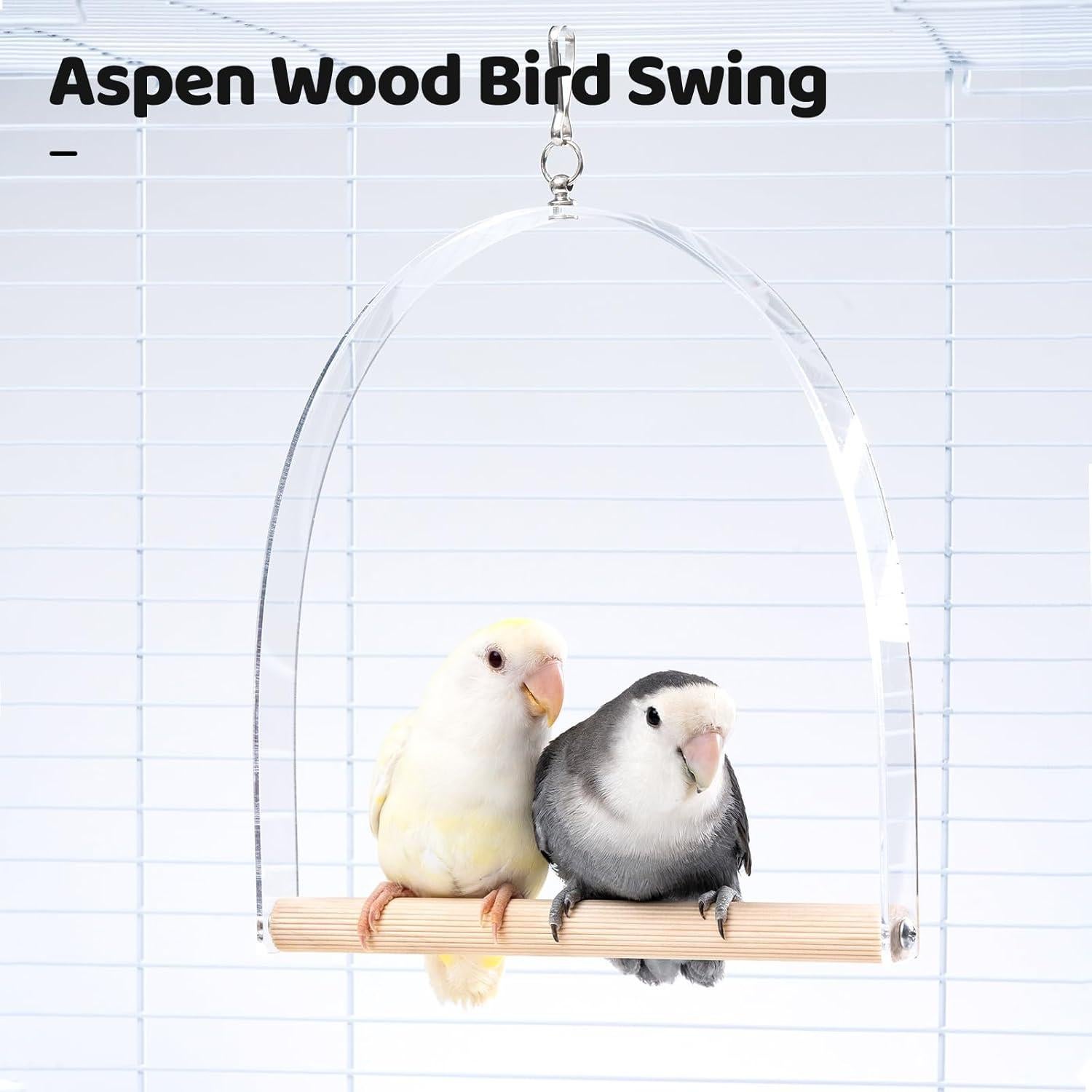 Percha giratoria para aves JONSANTY 23 cm madera natural