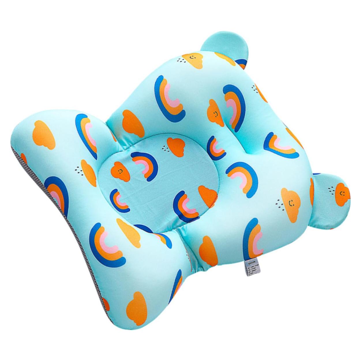 Cojín de Baño Antideslizante para Bebés - Azul Arcoíris