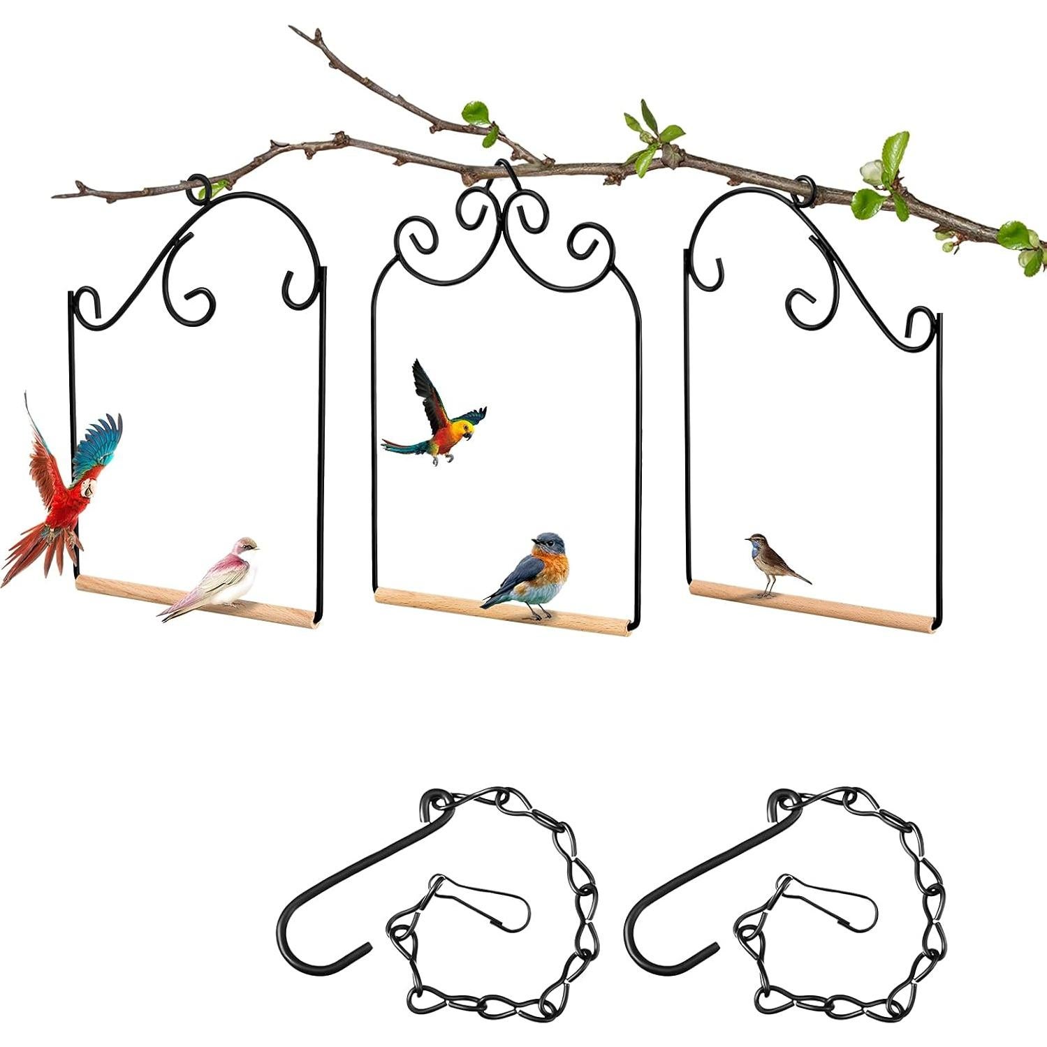 Columpio para Colibrí Jenaai - 3 Piezas Metal Resistente 19cm