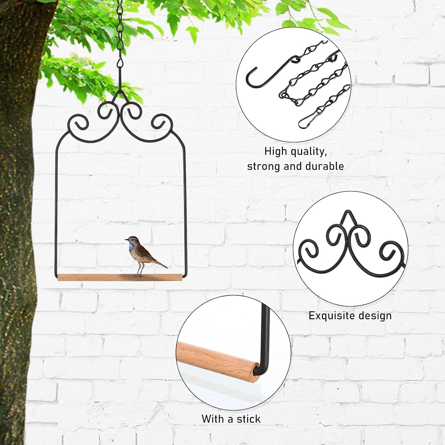 Columpio para Colibrí Jenaai - 3 Piezas Metal Resistente 19cm