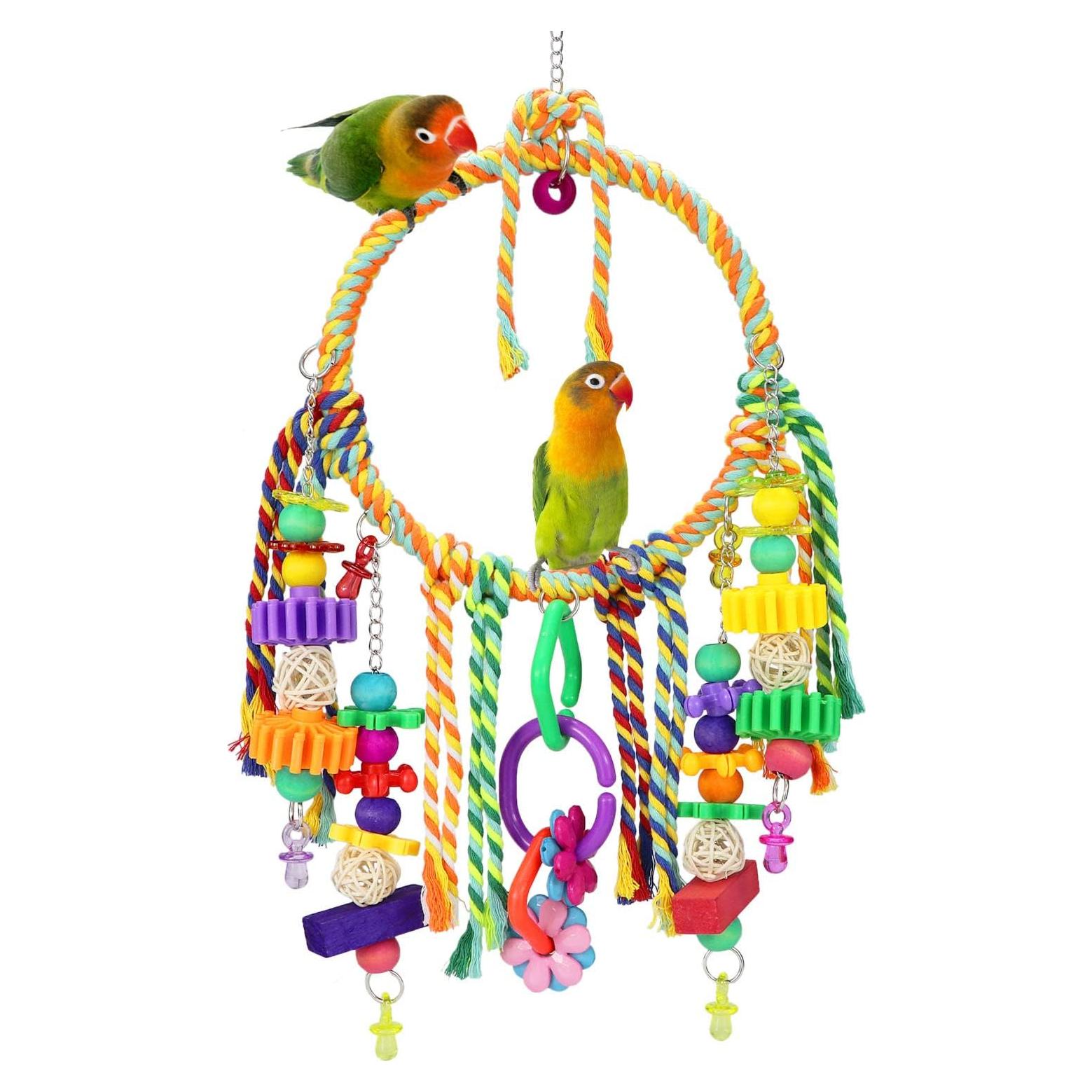 Juguete de columpio para aves Wontee S20 - Colorido y vibrante