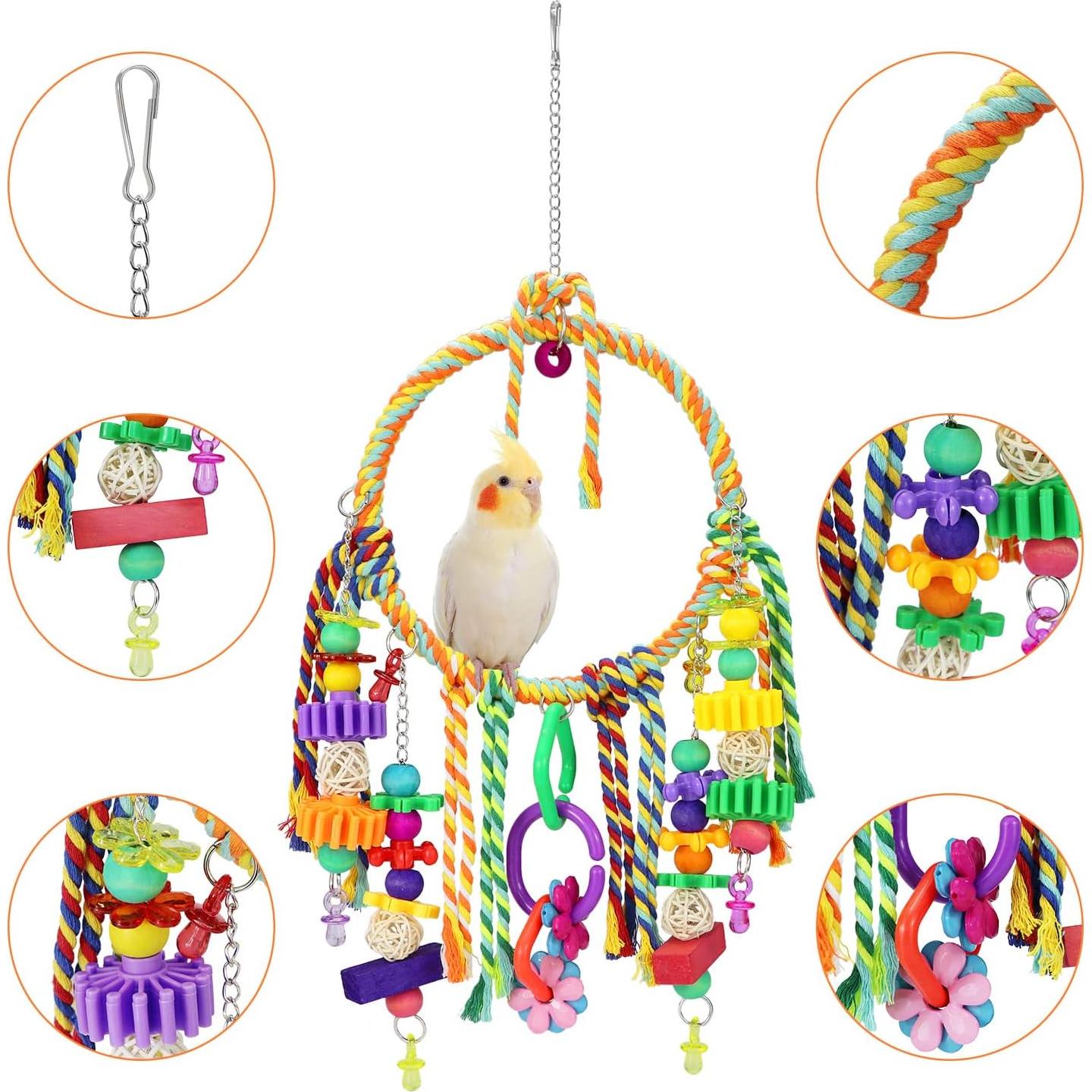 Juguete de columpio para aves Wontee S20 - Colorido y vibrante