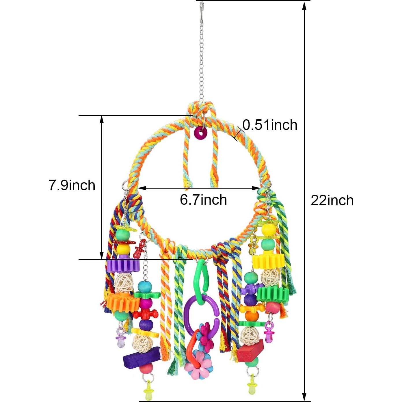 Juguete de columpio para aves Wontee S20 - Colorido y vibrante