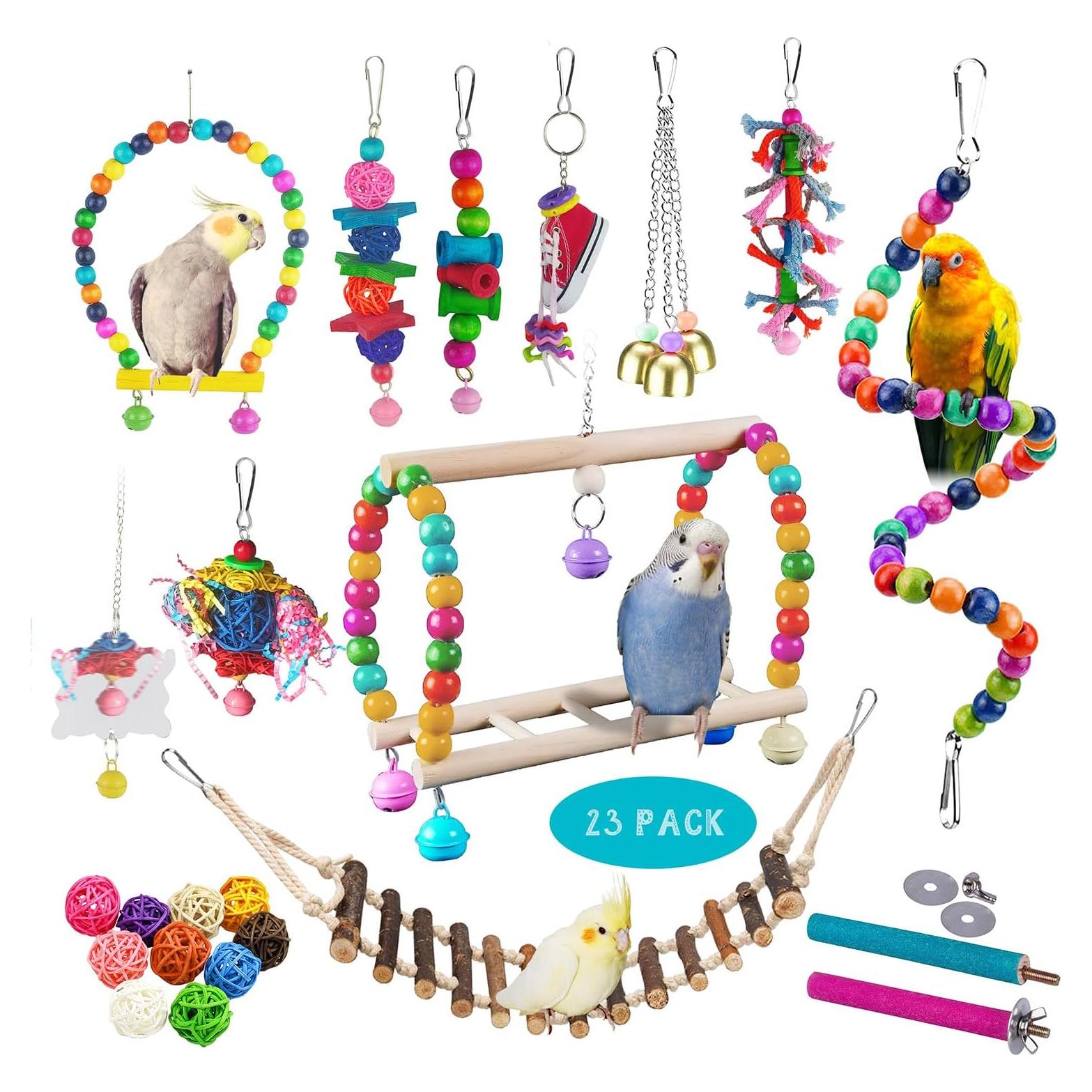 23 Juguetes para Aves Sysmashing - Columpios, Escalera y Más