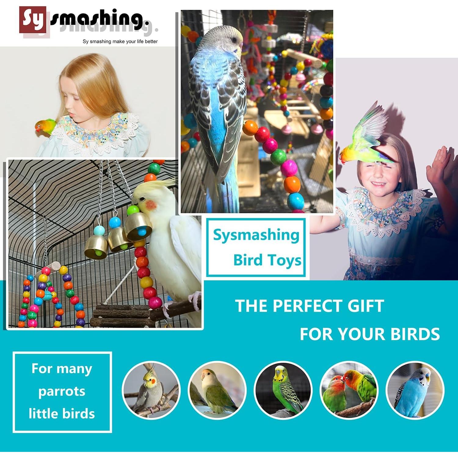 23 Juguetes para Aves Sysmashing - Columpios, Escalera y Más