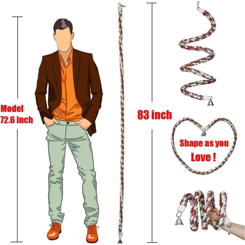 Percha de Cuerda Bungee Kintor 210cm para Loros Medianos