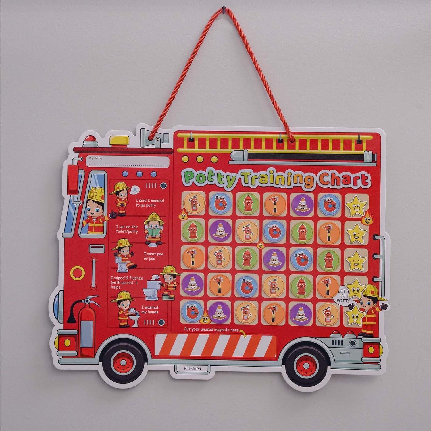 Gráfico de Entrenamiento para el Baño Putska Bombero con 35 Calcomanías