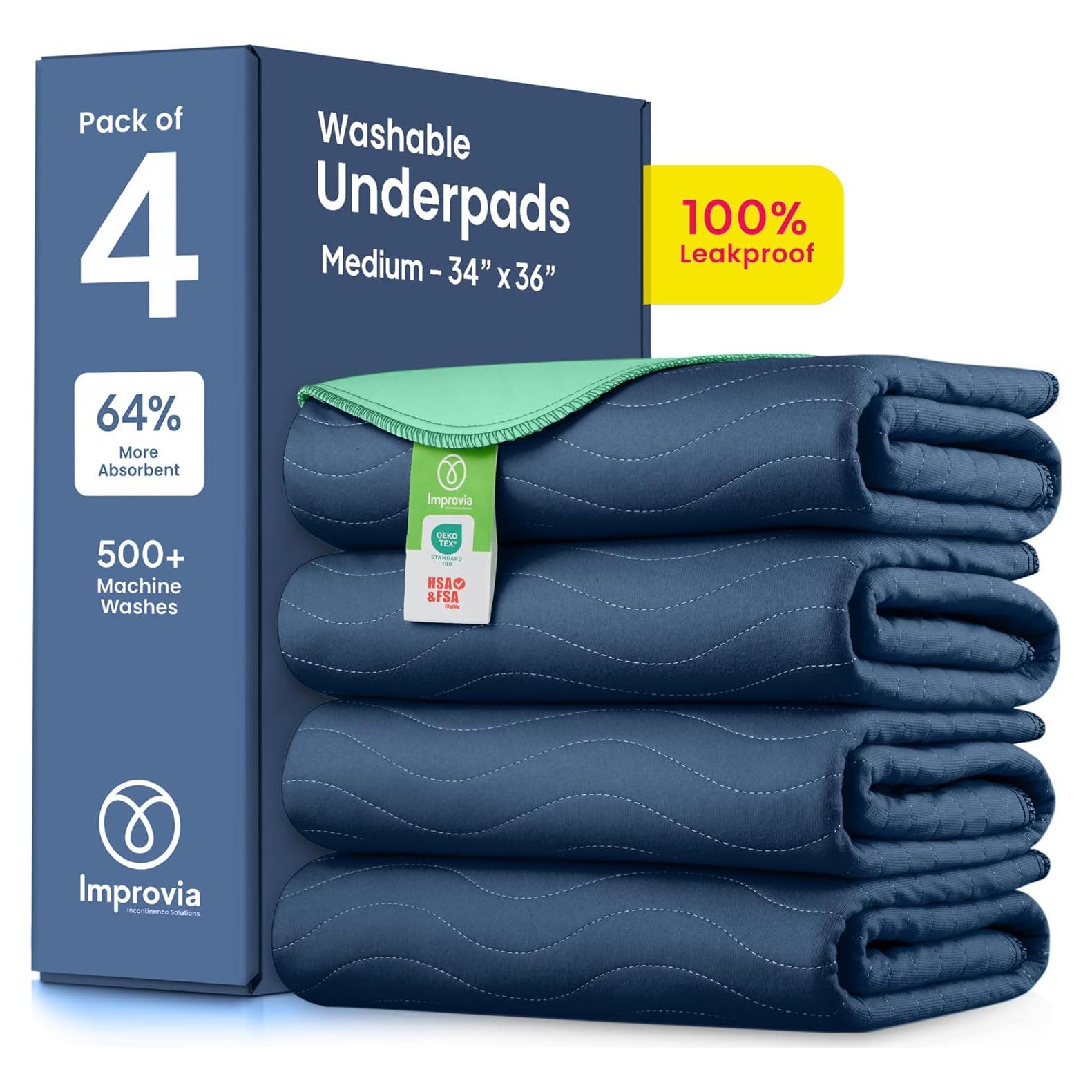 Almohadillas Lavables IMPROVIA 86.36x91.44cm Paquete de 4