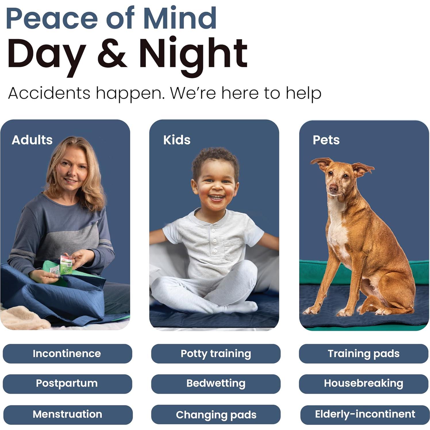 Almohadillas Lavables IMPROVIA 86.36x91.44cm Paquete de 4