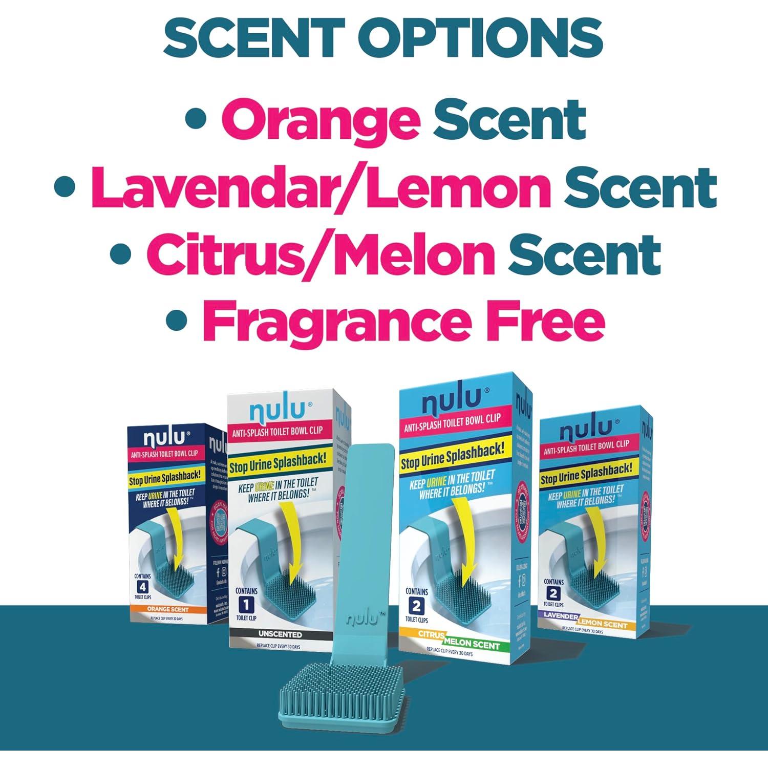 Clip Anti-Salpicaduras de Orina Nulu - 2 Pack, Aroma Limón y Lavanda