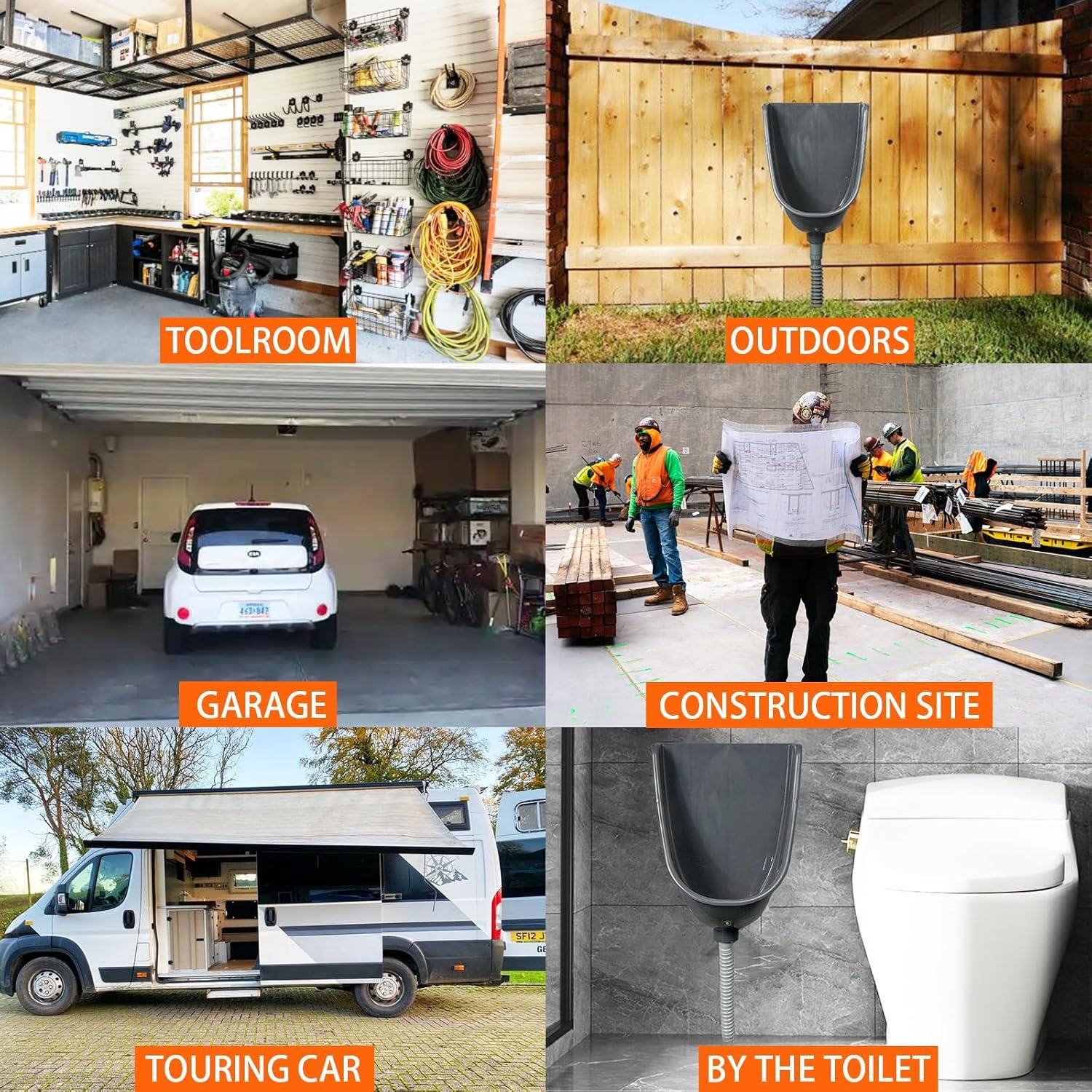 Orinal de plástico para hombres Shawoo, instalación sin perforación