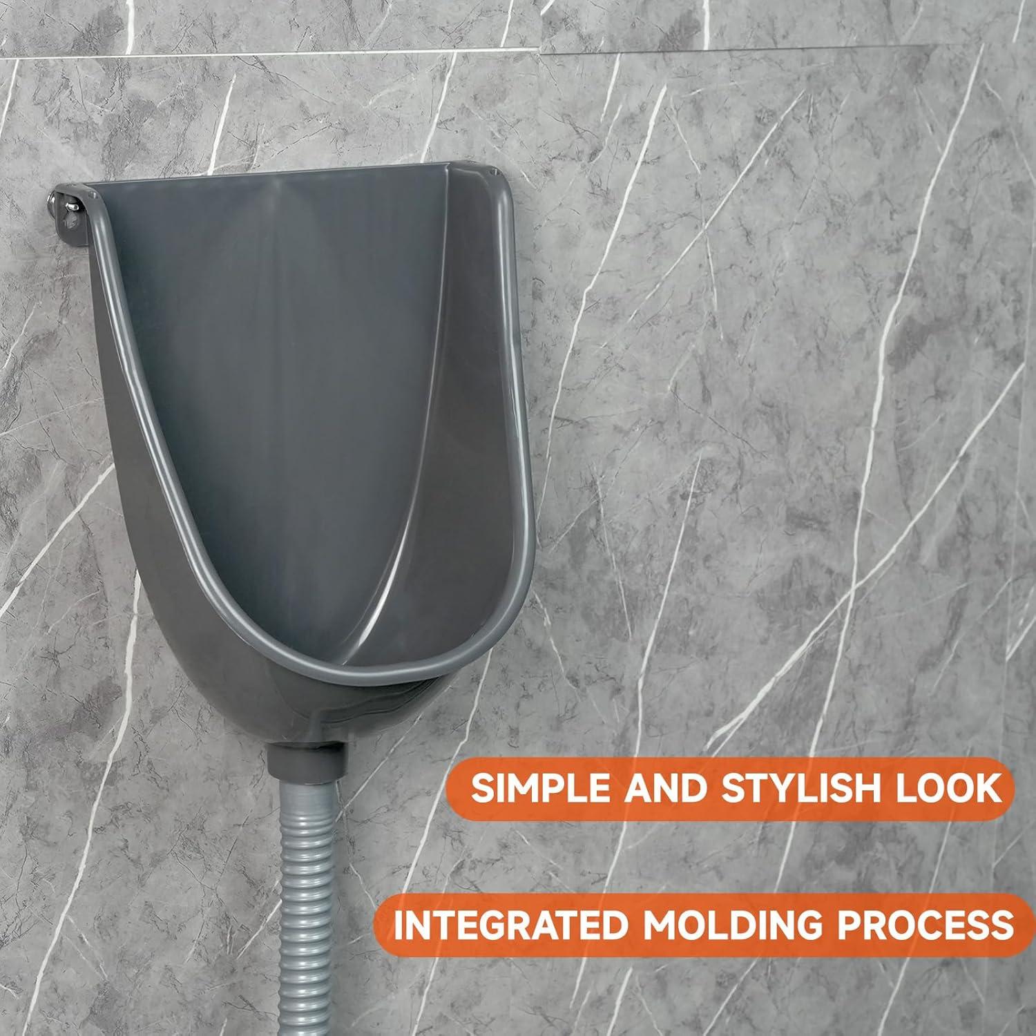 Orinal de plástico para hombres Shawoo, instalación sin perforación