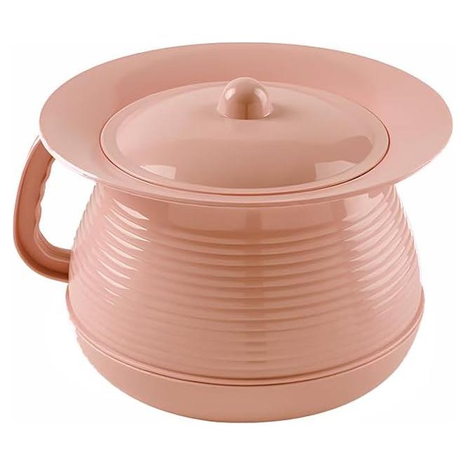 Orinal de Cama OOCOME Rosa con Tapa Antiodores 22x22cm