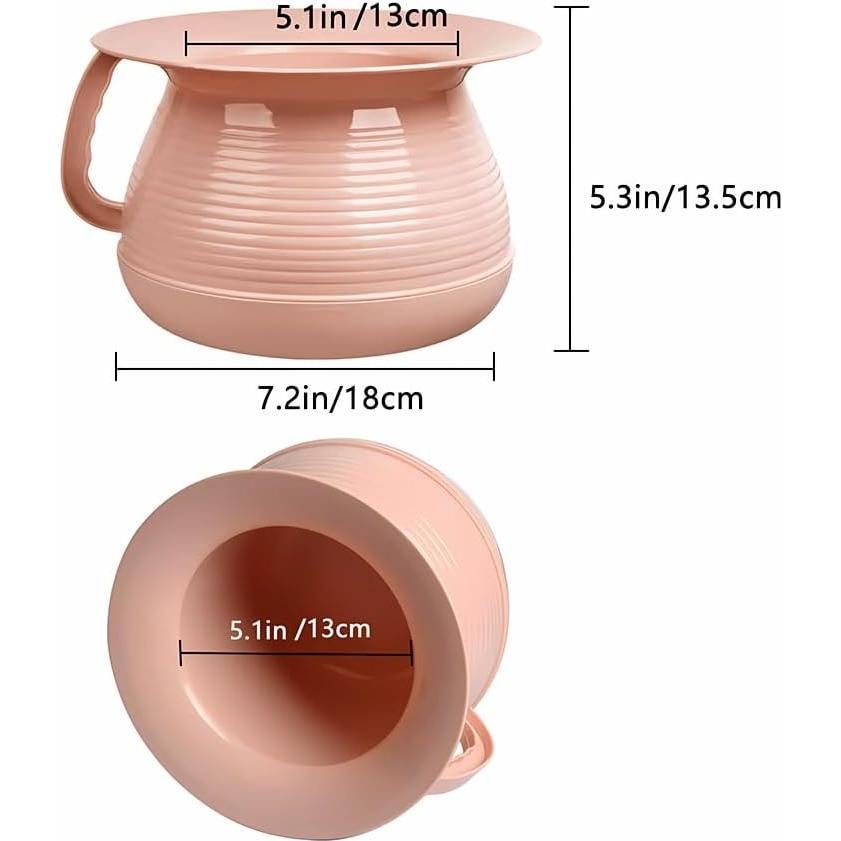 Orinal de Cama OOCOME Rosa con Tapa Antiodores 22x22cm