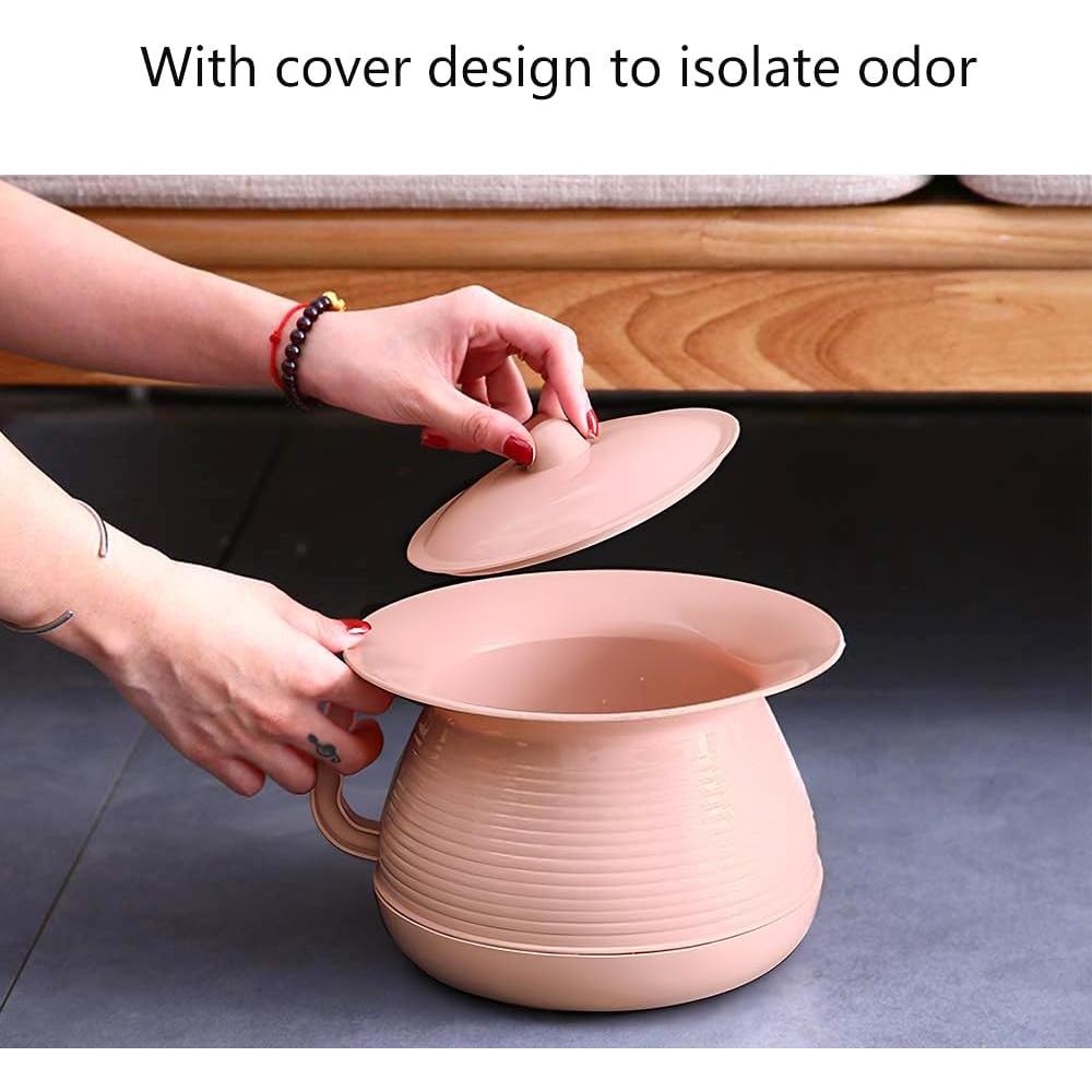 Orinal de Cama OOCOME Rosa con Tapa Antiodores 22x22cm