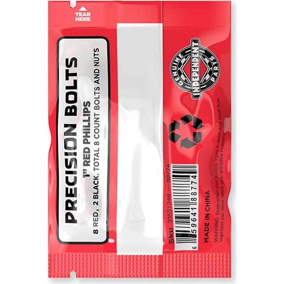 Hardware de Skateboard EGGORY 1" Phillips Rojo/Negro con Herramienta